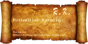 Rothmüller Katalin névjegykártya
